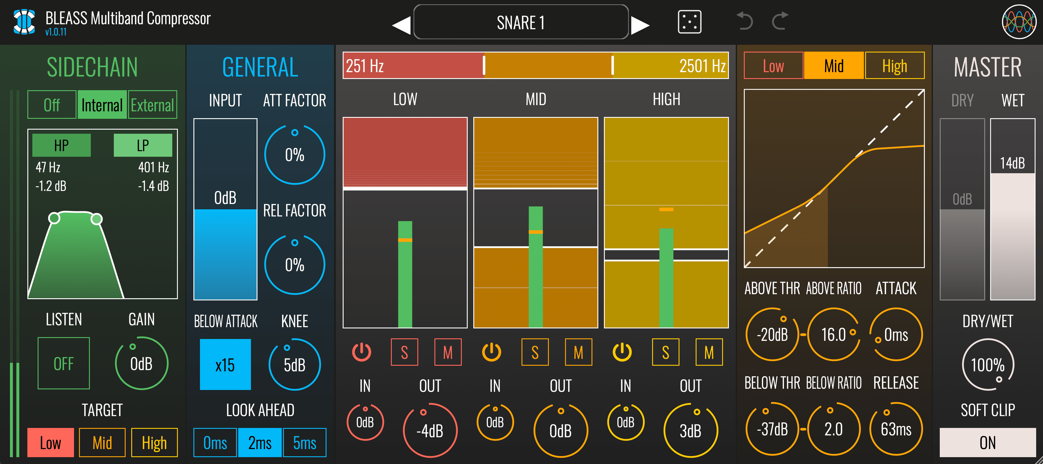 BLEASS Multiband Compressor - Desktop UI