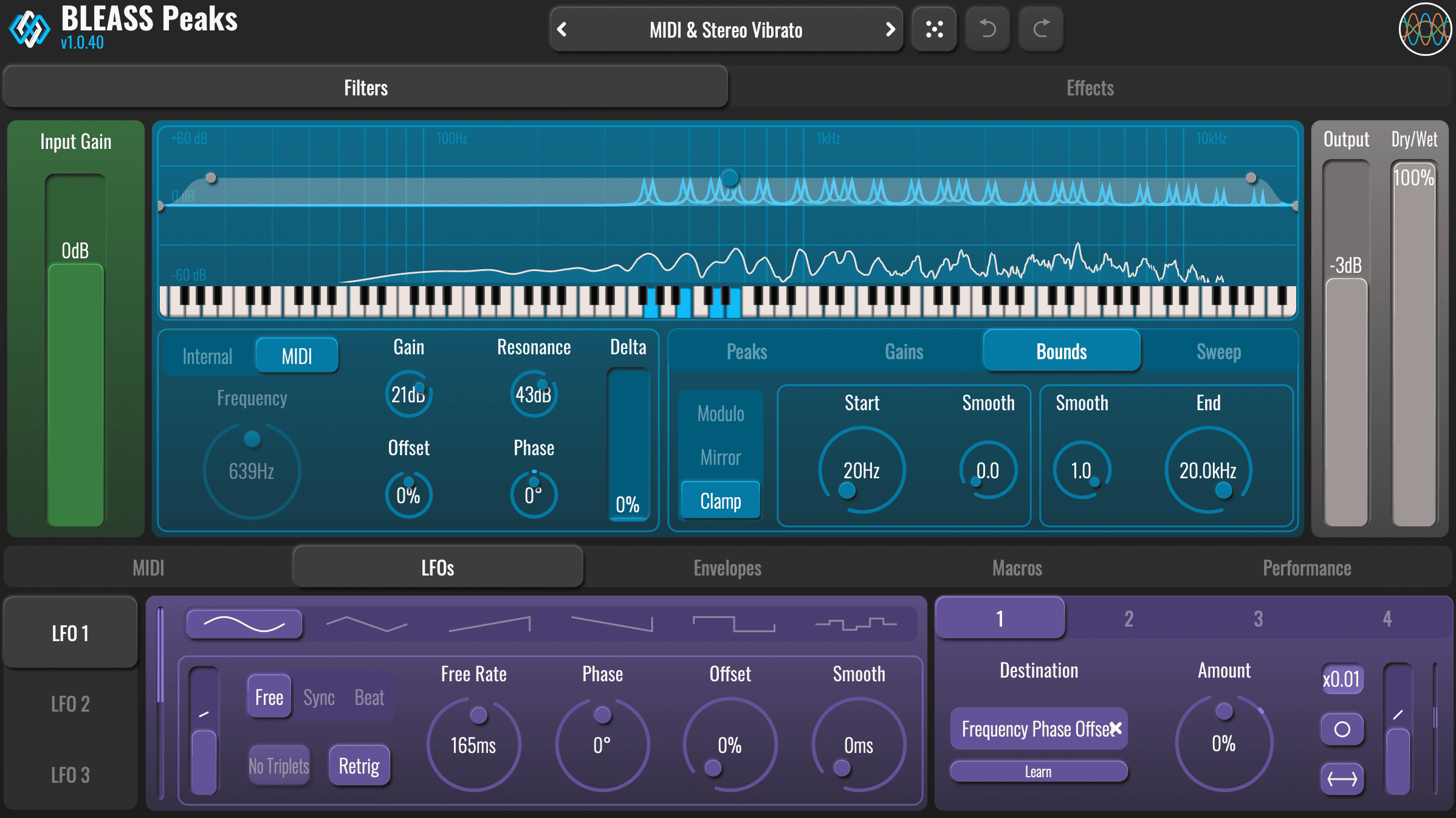 BLEASS Peaks Main Screen